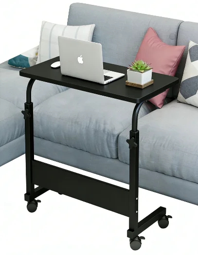 product student study height adjustable modern wooden computer desk mobile wheels laptop table-3