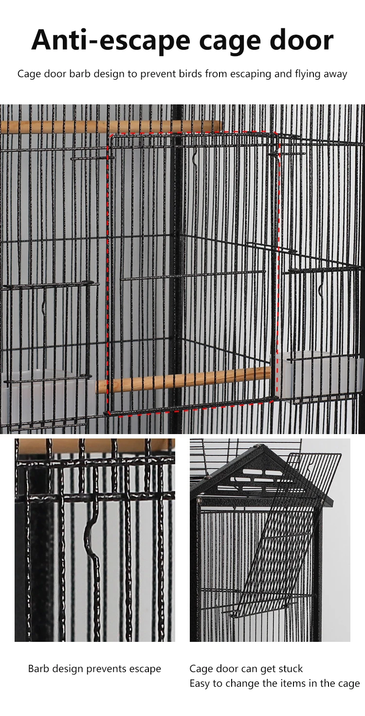 View of Design Roof Large Bird Cage - Suitable for Pigeons & Parrots