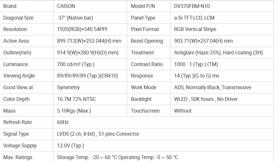 Specifications