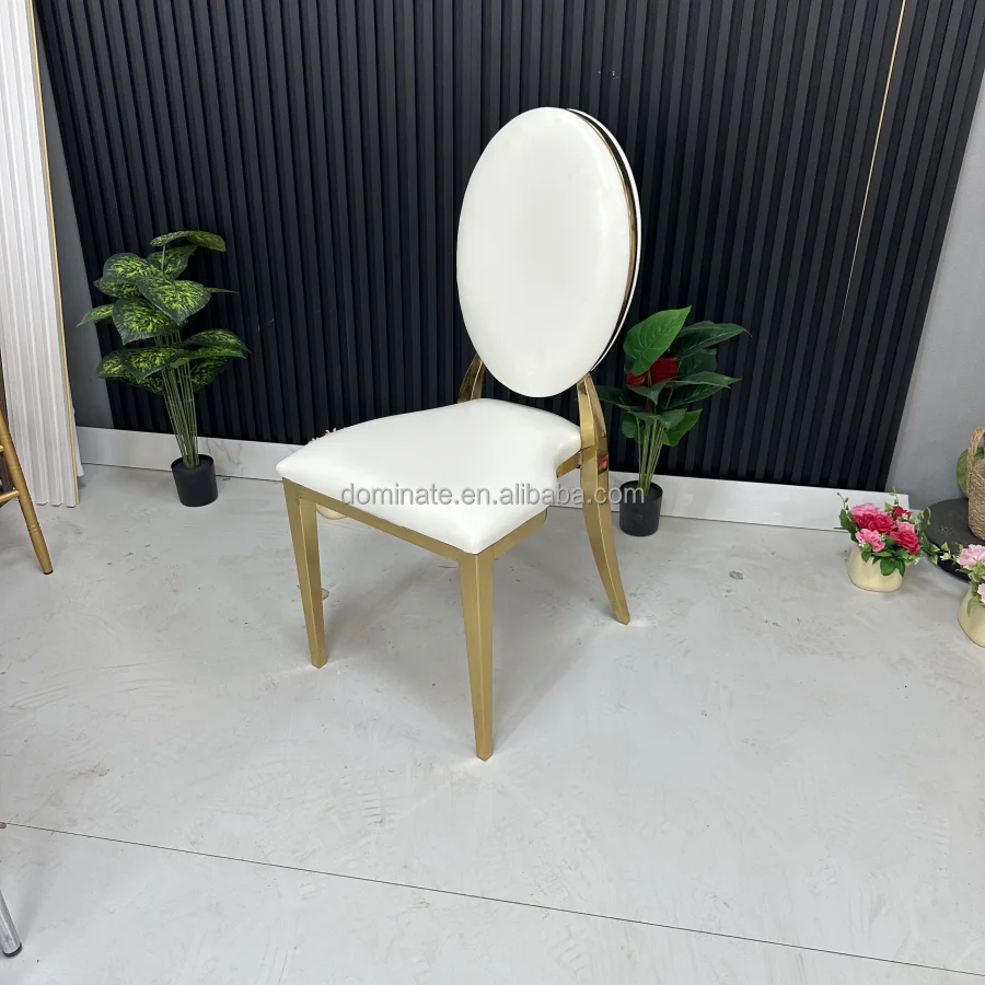Hot Selling Cheap Gold Stackable Design Pu Leather Velvet Round Back Iron Hotel Chair Banquet Event Wedding Chairs