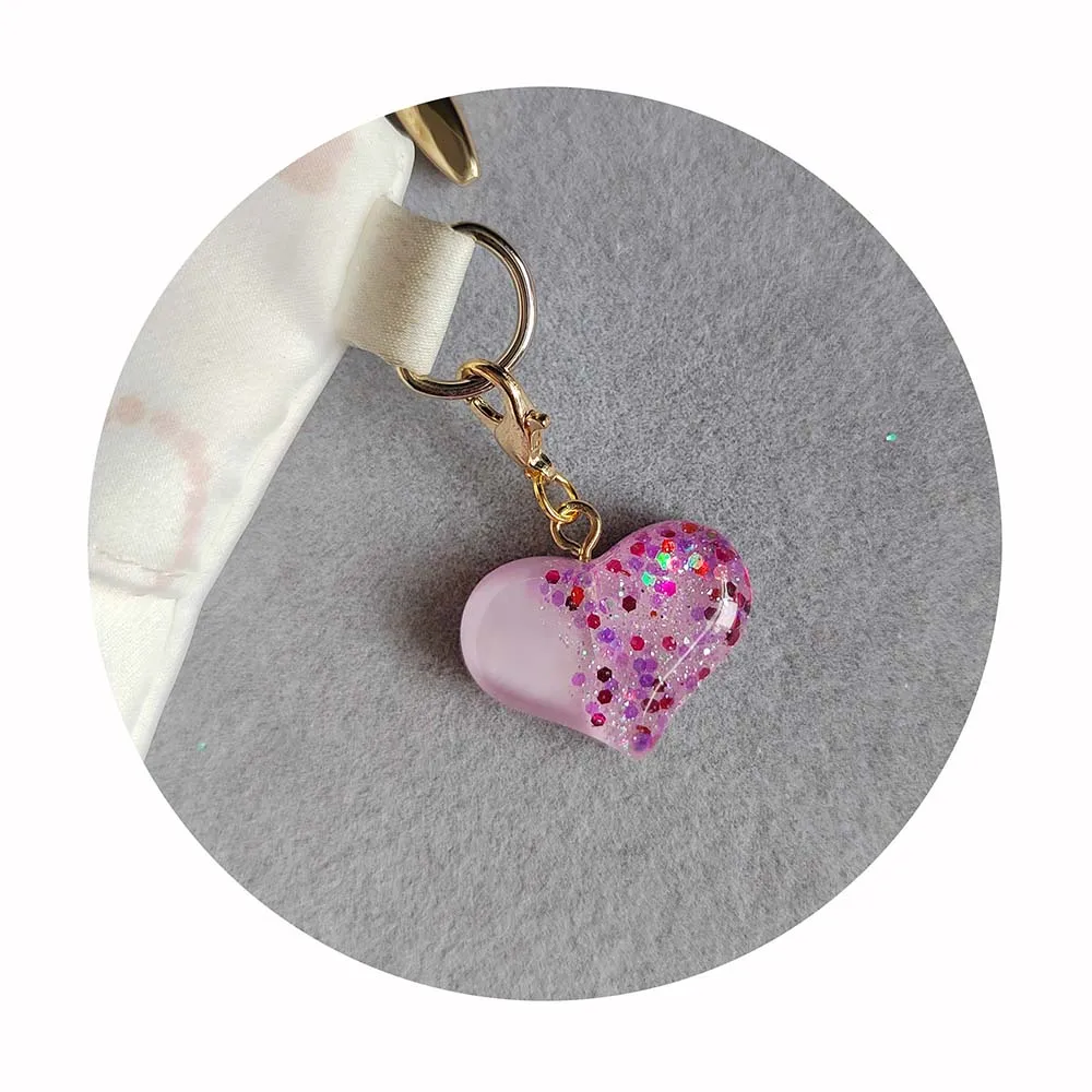 Glitter Star Heart Key Chain - Perfect Valentine's Gift