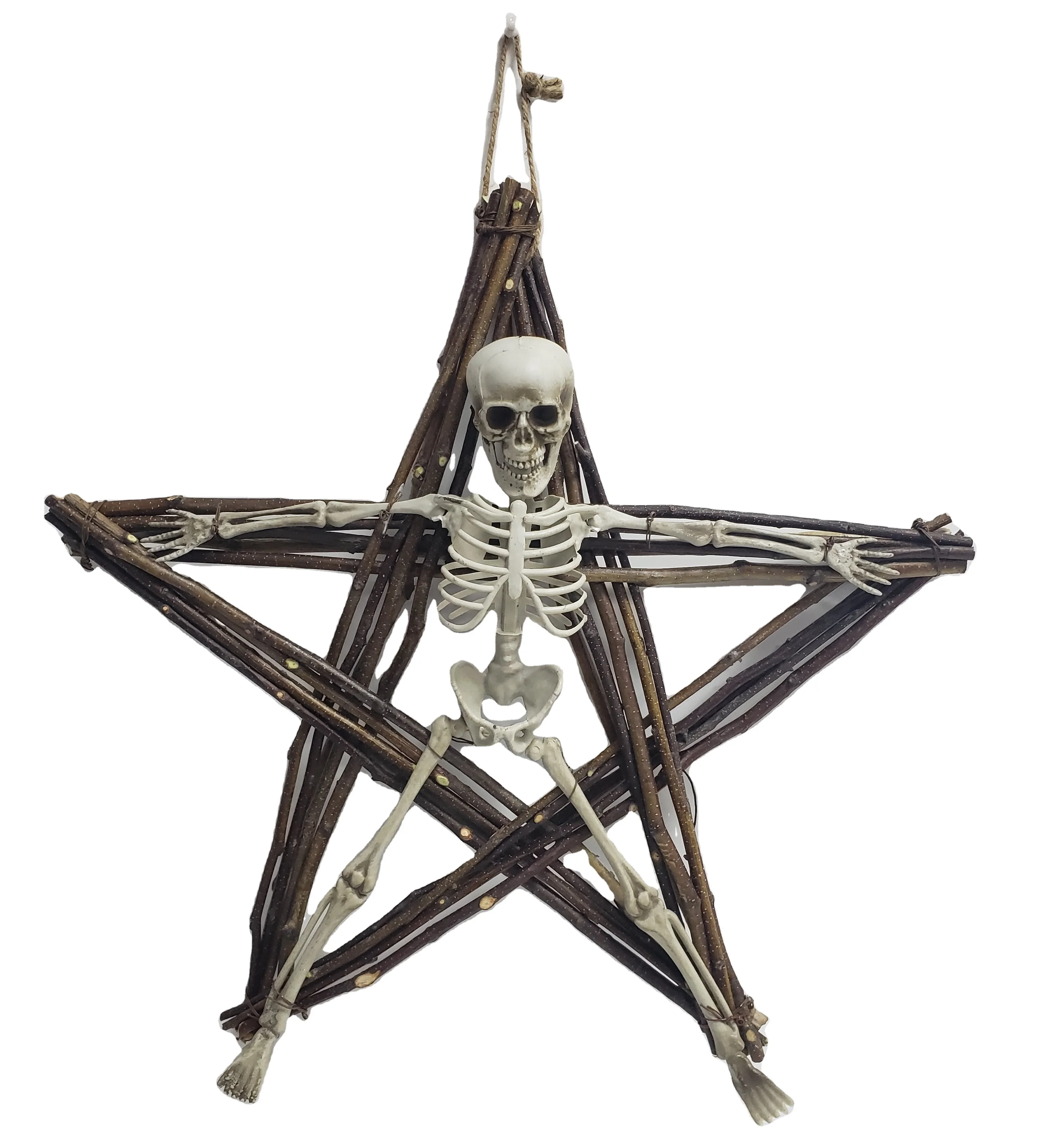 halloween human skeleton decoration human skeleton on star 2asst
