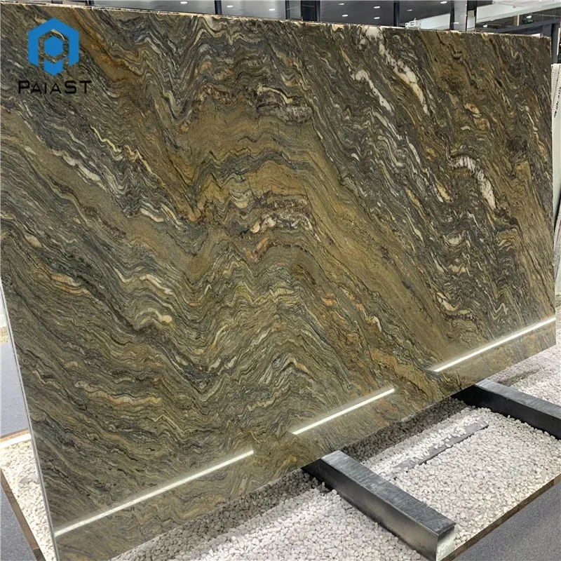 product brazilian natural gold silk quartzite slab exotic stone for countertop and villa decoration-2