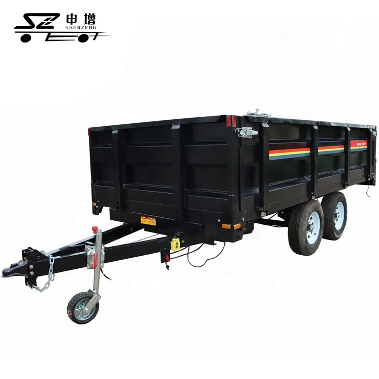 Прицеп с бортовой платформой тандемной осью и доской 5-тонный гидравлический