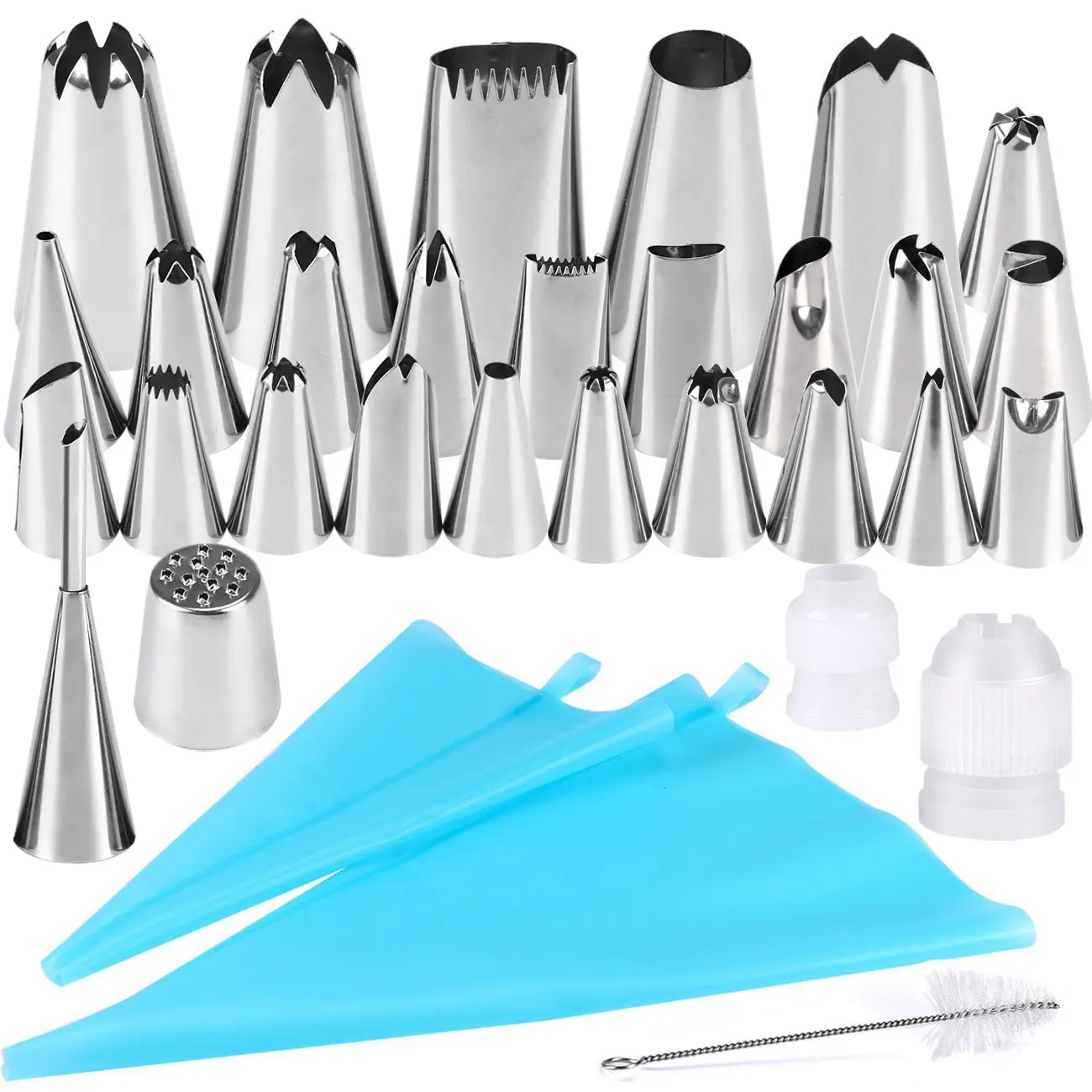 Piping Bag and Tips Brush Cake Decorating and Baking Supplies Kit
