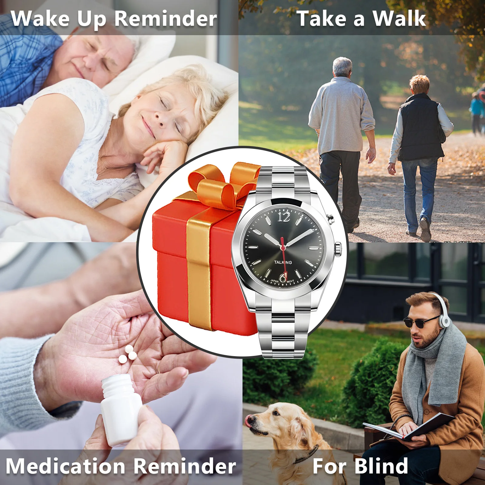 Maujoy Talking Watch Clear Voice for the Blind Visually Impaired