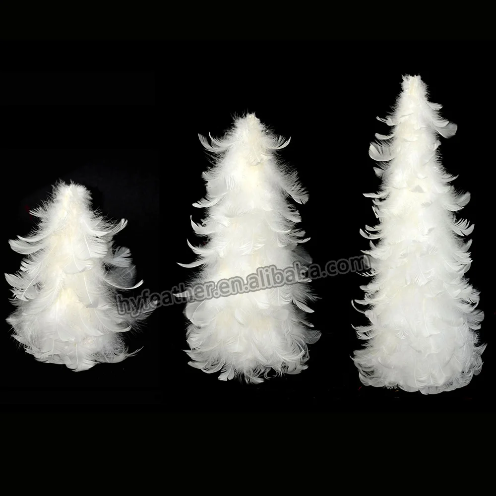 2024 Goose White Feather Christmas Trees for Outdoor Interior Home Office Room Winter Holiday Party Decor Item Ornament Supply