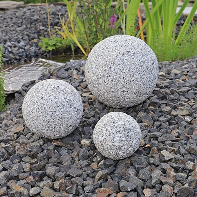 BOTON STONE天然石磨かれた屋外景観公園大理石の庭装飾的な丸い花崗岩