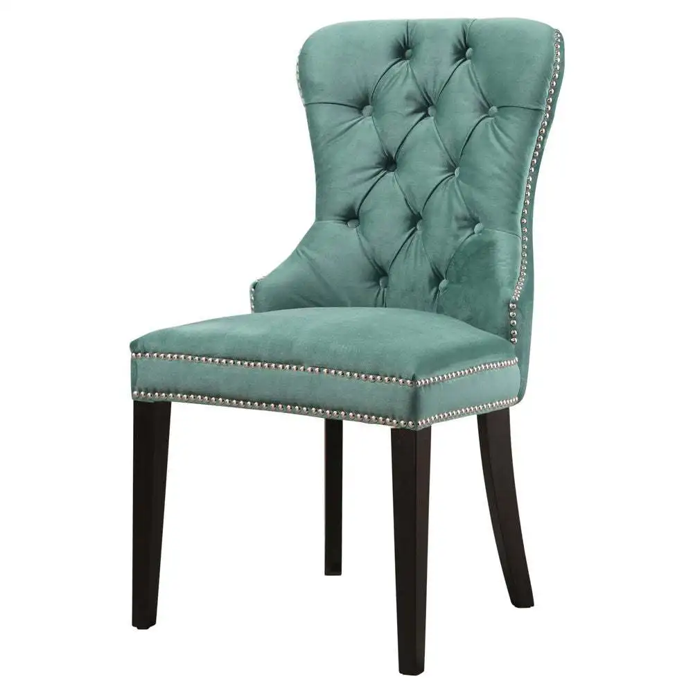 American Style Wooden Furniture Upholstered Fabric Tufted Back Dining Room Chair