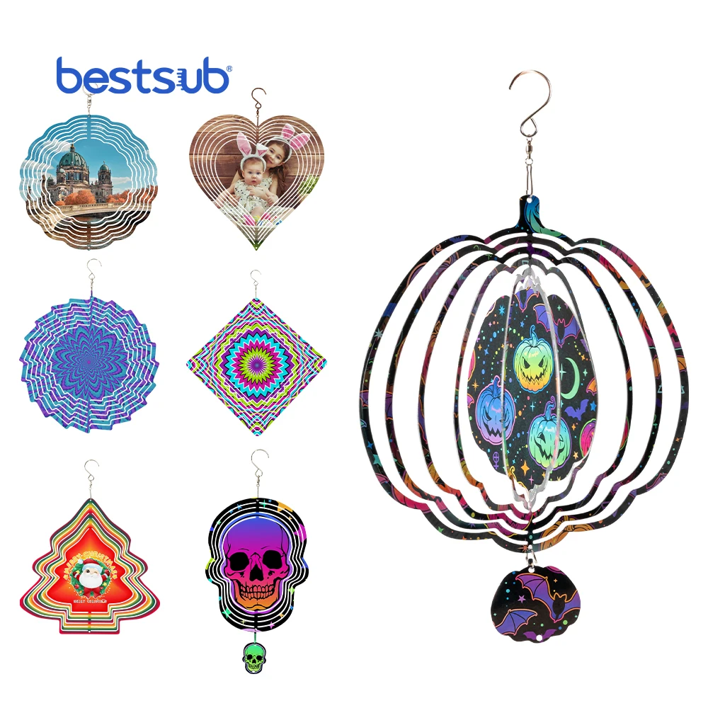 Бестселлер сублимационный садовый декоративный двухсторонний белый металлический пустой Спиннер