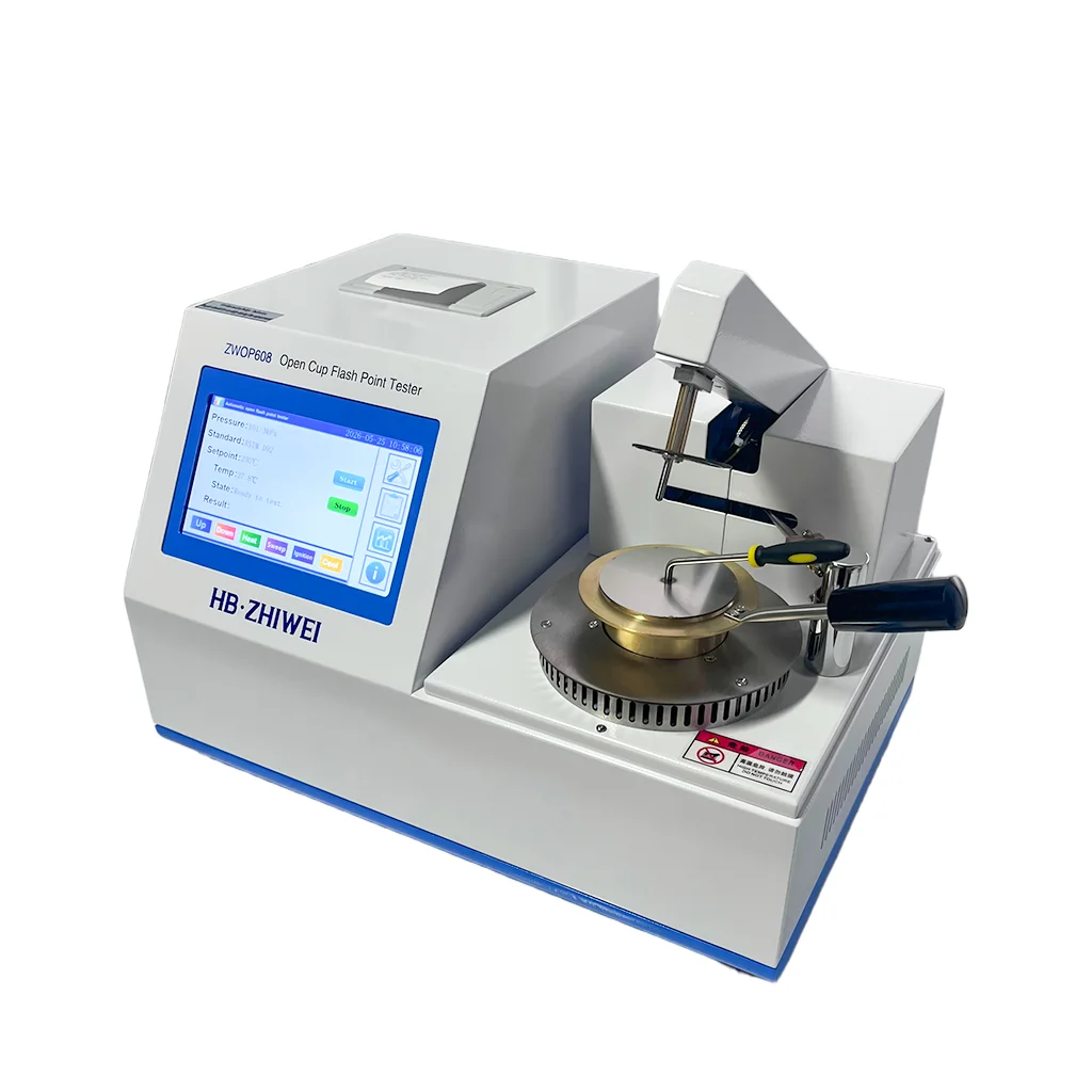 Oil Testing Equipment ZWOP608 Automatic Open Cup Flash Point Analyzer ASTM D92/GB3536 Standard 7-Inch Touch Screen Forced Air