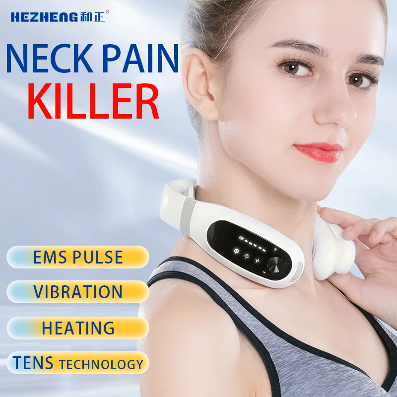 1Pc Abs Wireless Vibrating Electric Pulse And Heating Neck