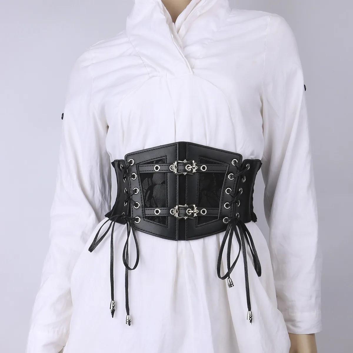 Retro Renaissance Lace-up Stretch Belt - Elastic Corset