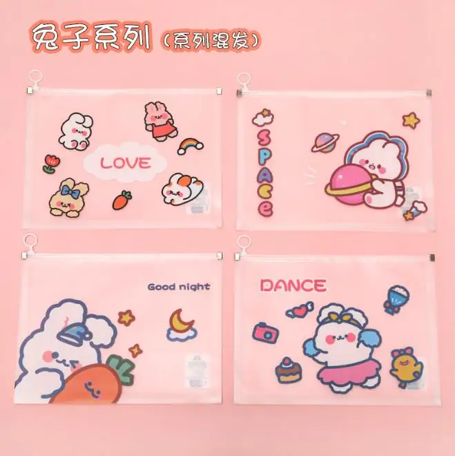 A4 Cartoon Three-dimensional Pull Side File Bag Student Cute test Paper ...