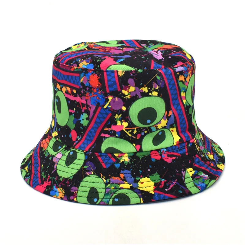 printing reversible fisherman hat leisure basin hat men women outdoor sun hat