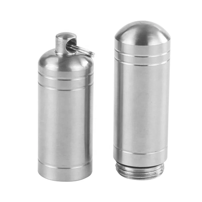 Outdoor Portable Waterproof Titanium Pill Container EDC Tool Round Capsule Seal Warehouse