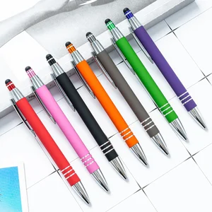 Customizable Logo Business Gift New Arrival Rubber Metal Ballpoint Pens Mobile Phone Touch Screen for Stylus Sports Pen