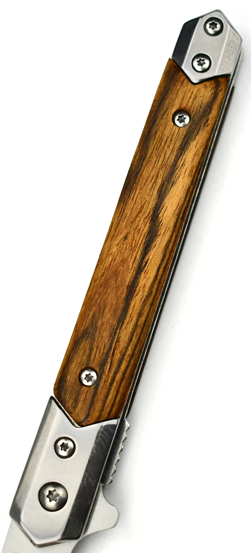 E-commerce Best selling EDC pen knife portable wooden handle 440csteel Daily using outdoor camping hiking tactical knife folding