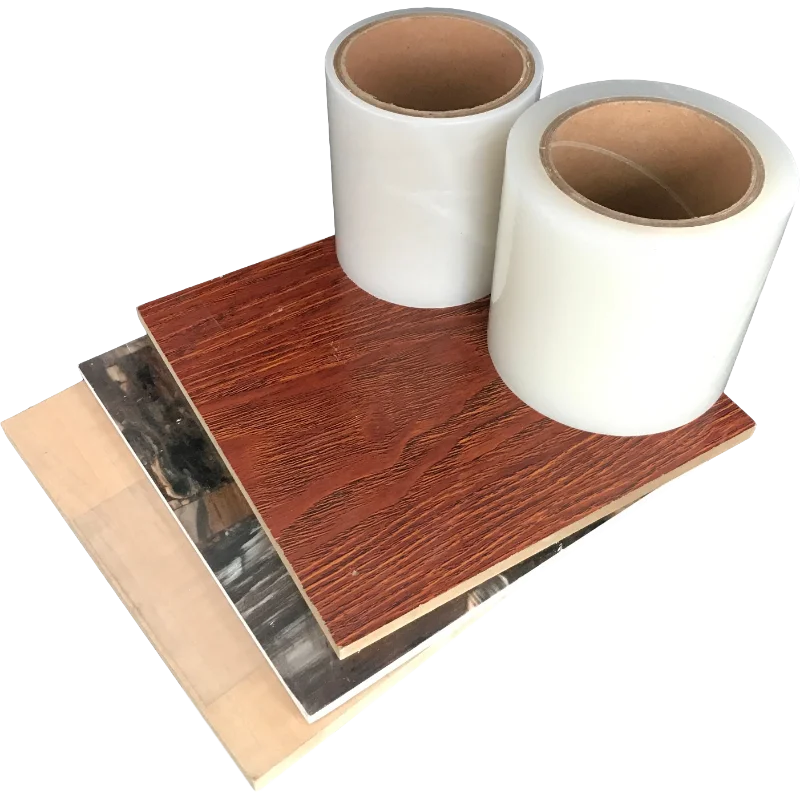 Good Weatherability PE Protective Film for Melamine MDF White Board 50cm Width Soft Hardness Blow Molding No Glue Residue