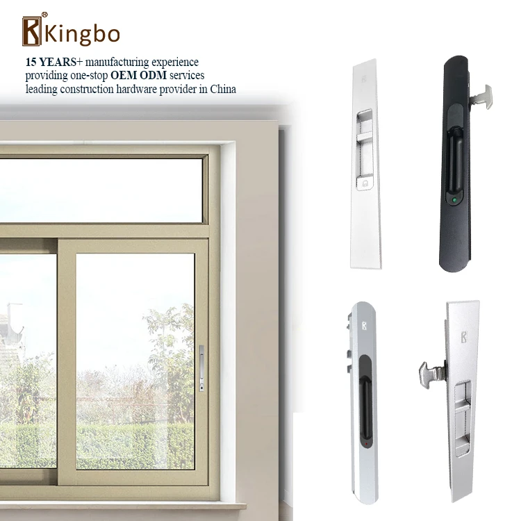 Window Sliding Lock Heavy Duty Vertical Aluminum Zinc Alloy Appearance Glass Handle Hook Push European Style Adjustable Fittings