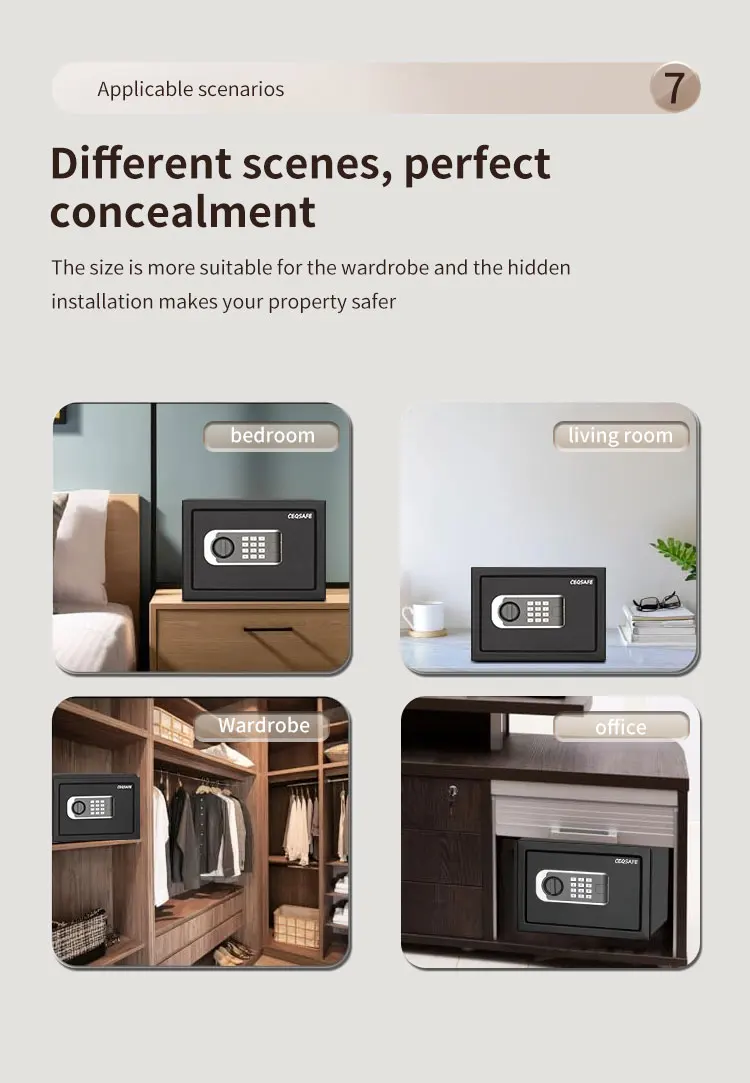 CEQSAFE New Arrival Security Locker Digital Code Display Home Electronic Safe Box for Money factory