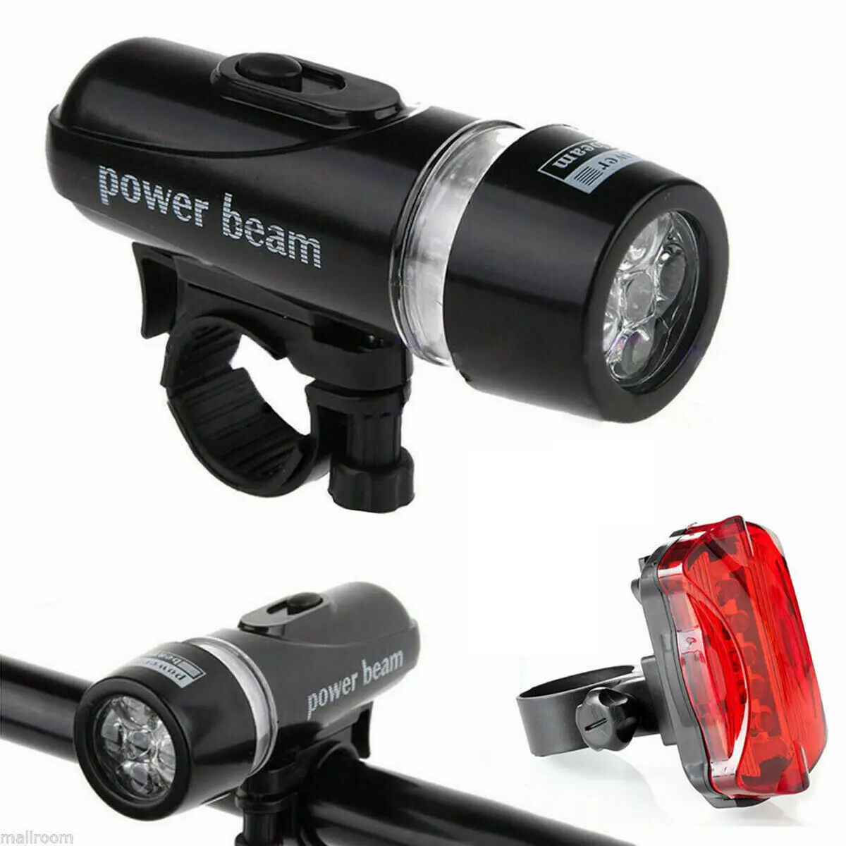 Bicycle Front Head Light Waterproof LED Bike Safety Flashlight Taillight Combo 