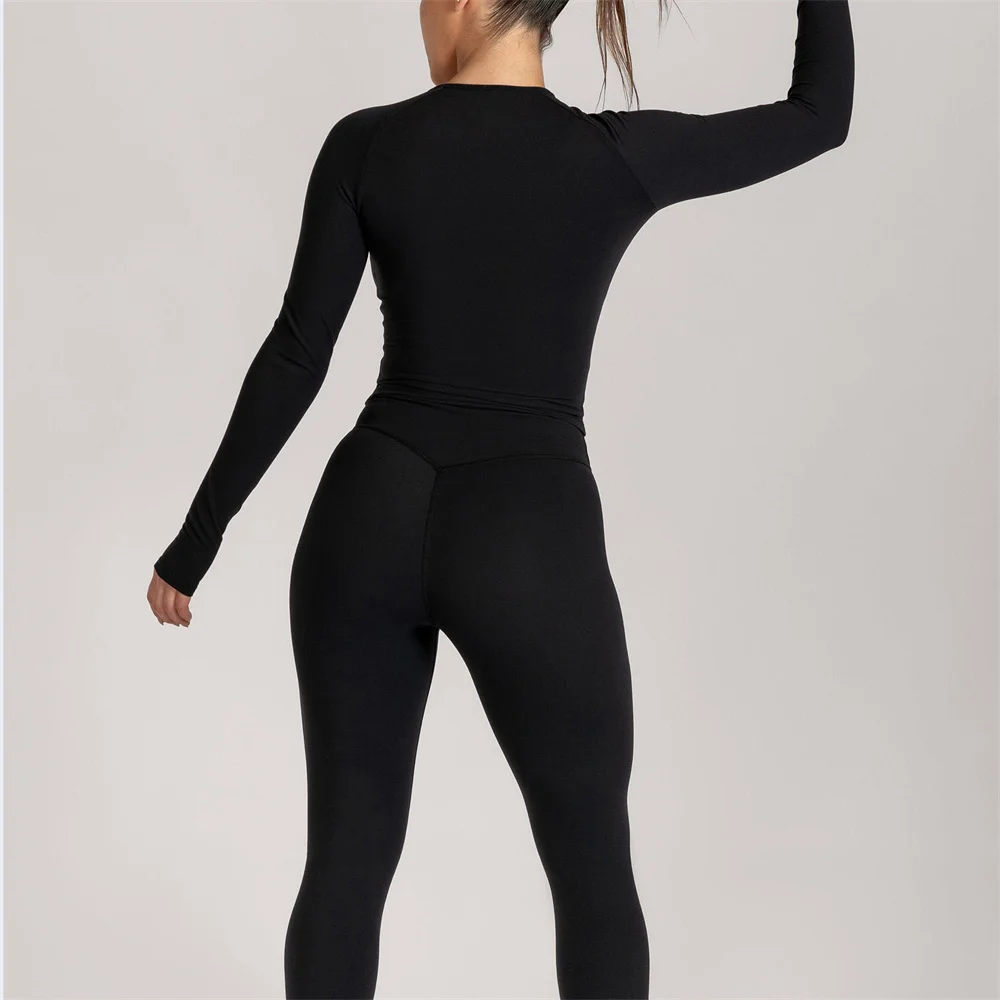 Women Ballet Wrap Top Yoga Pilates Wrap Shirt Long Sleeve