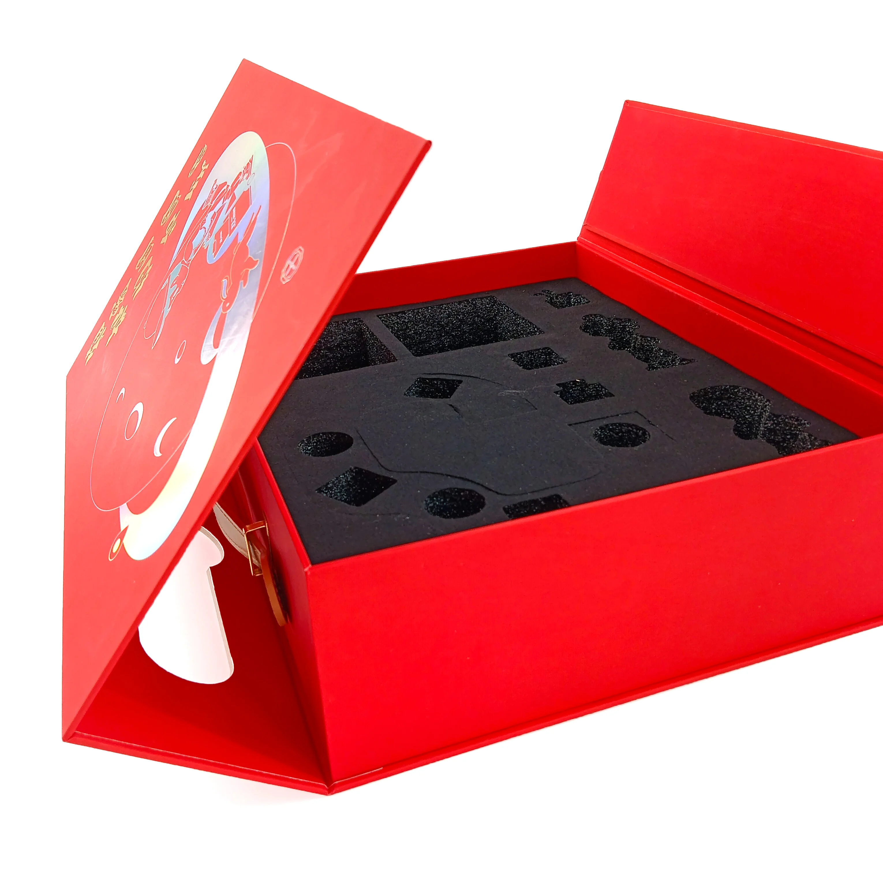 Luxurious Velvet Wedding Packaging Box Leather Handle Magnetic