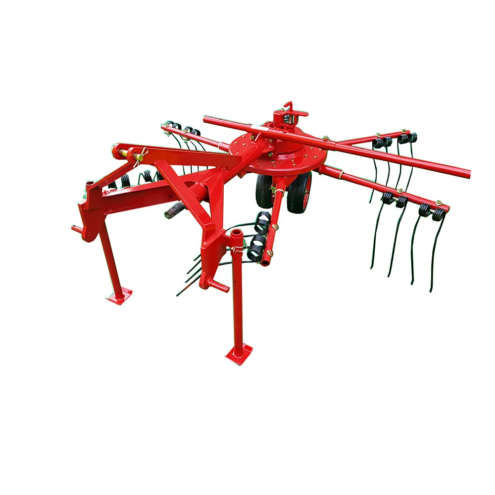 Tractor with Rake Rotary Hay Rake Tedder 3 Point Suspension Driven Hay Rake