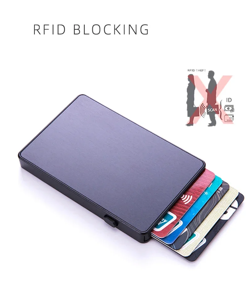 Thin Pop Up Id Rfid Card Holder For Man Slim Men's Card Wallet Rfid ...