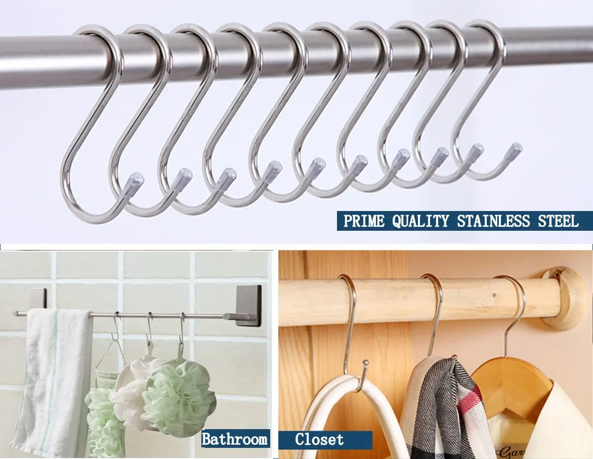 Large Size 6 Inch Non-slip Stainless Steel S Hooks - Oem Available
