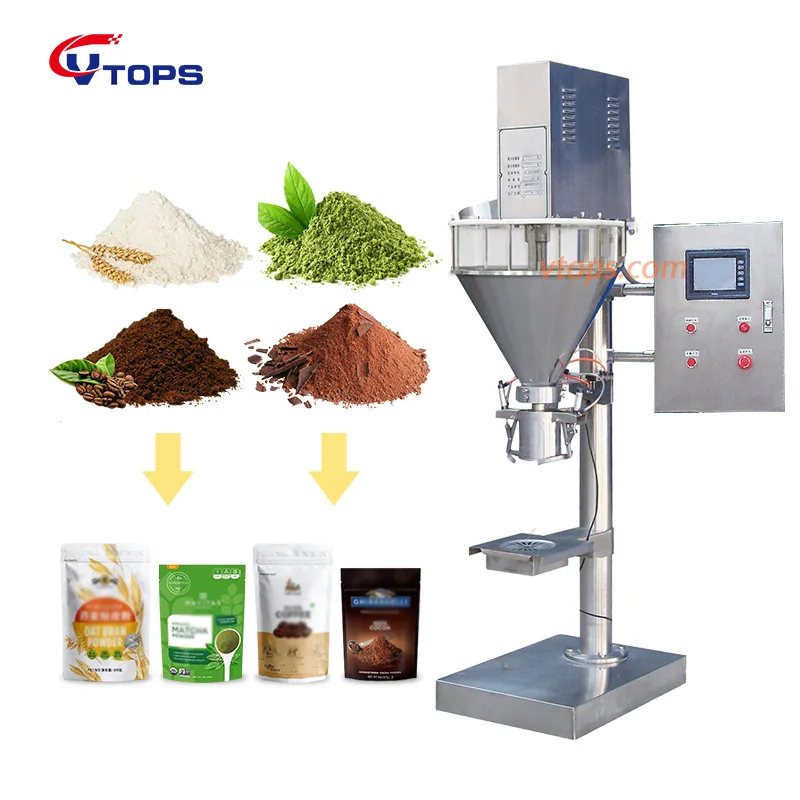 Semi Automatic Auger Powder Filling Machine with Clamp and Hold Device for Pouch Doypack Bag