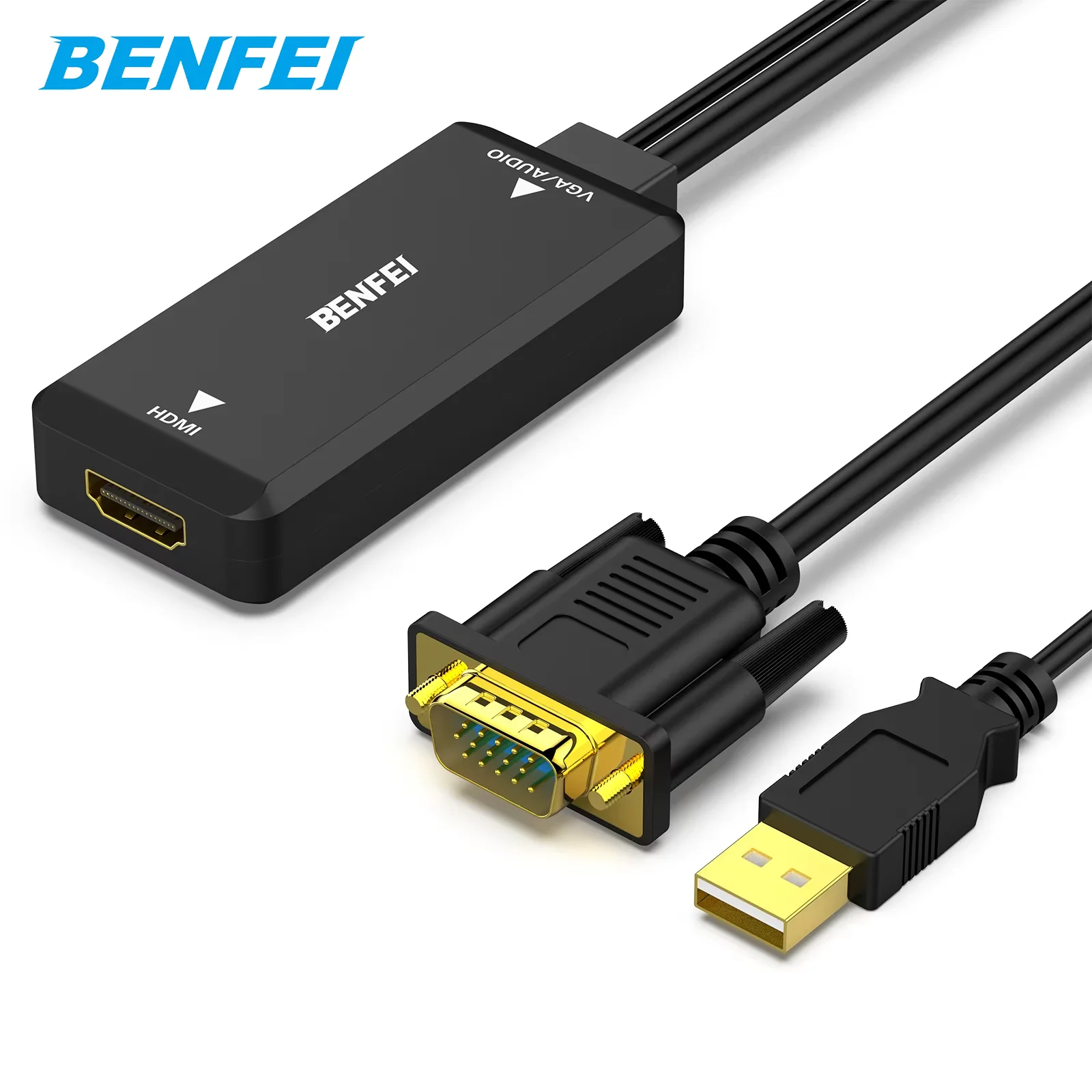 thumbnail image 2 of BENFEI VGA To HDMI Adapter - Connect Your Laptop Or PC To HDMI TV/Monitor With Audio, 1080P Full HD Support 2 of 14