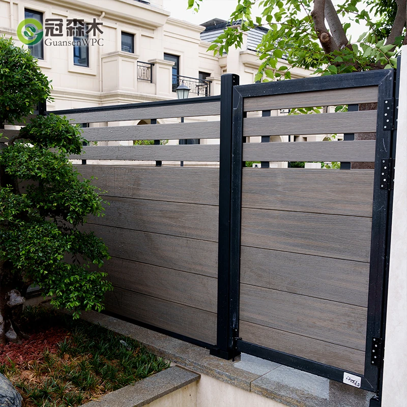 Multifunctional Modular Privacy Fence Kit Wood Grain Fencing Wpc Panels Fences for Wholesales