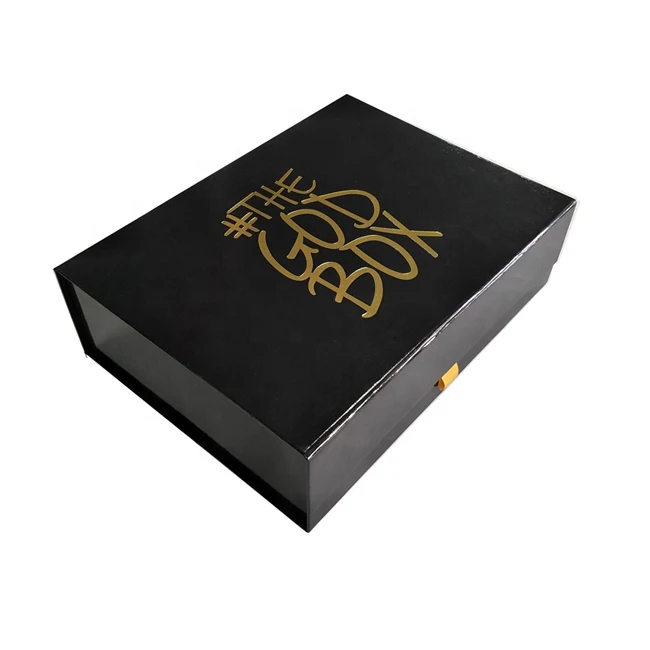 Custom Luxury Rectangular Folding Paper Cardboard Matte Black Magnetic Closure Paper Gift Box for Garments