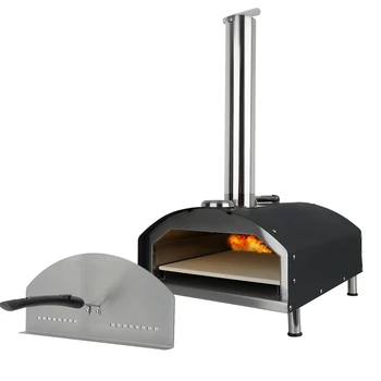 12 Inch Outdoor Camping Portable Black Wood Pellet Pizza Oven Wood Fired Pizza Maker Portable Pizza Grill