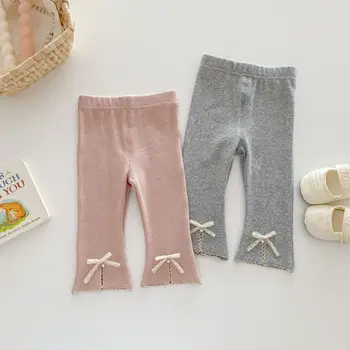 Girls' cute leggings Autumn children's clothing baby girl fashionable bow pants autumn clothing