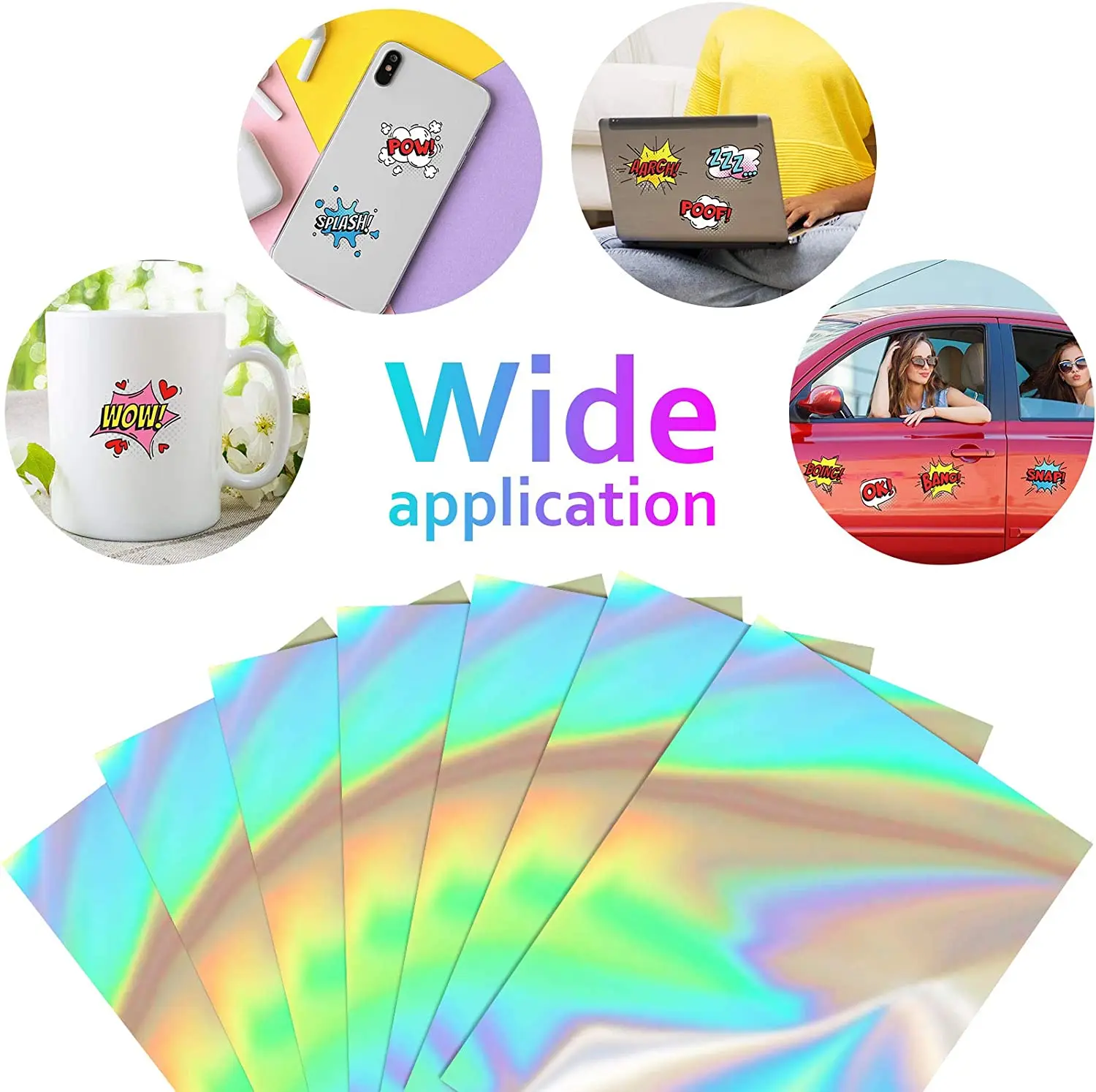 printable holographic sticker paper 8.5 x