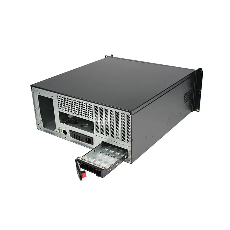 4U 19inch Industrial Server Case with LCD and Keyboard ATX Rack Style with Fan Communication Equipment Case in Stock