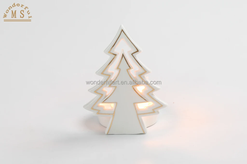 Christmas tree candle holder white candle container tealight holder desktop gift candle vessels home decoration