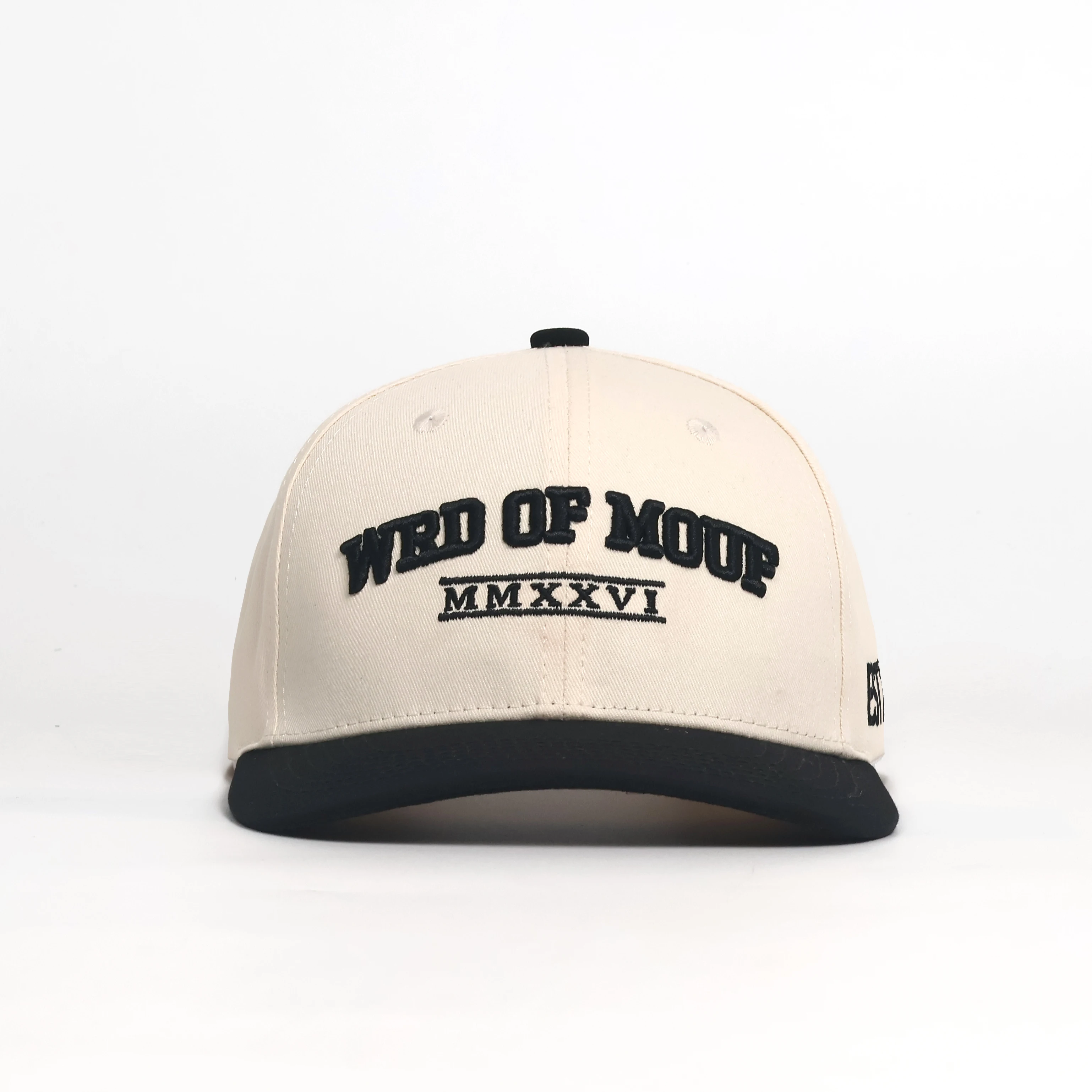 Cappellini snapback da baseball neri con logo ricamato personalizzato, cappellini da matrimonio bicolore_voghion.com