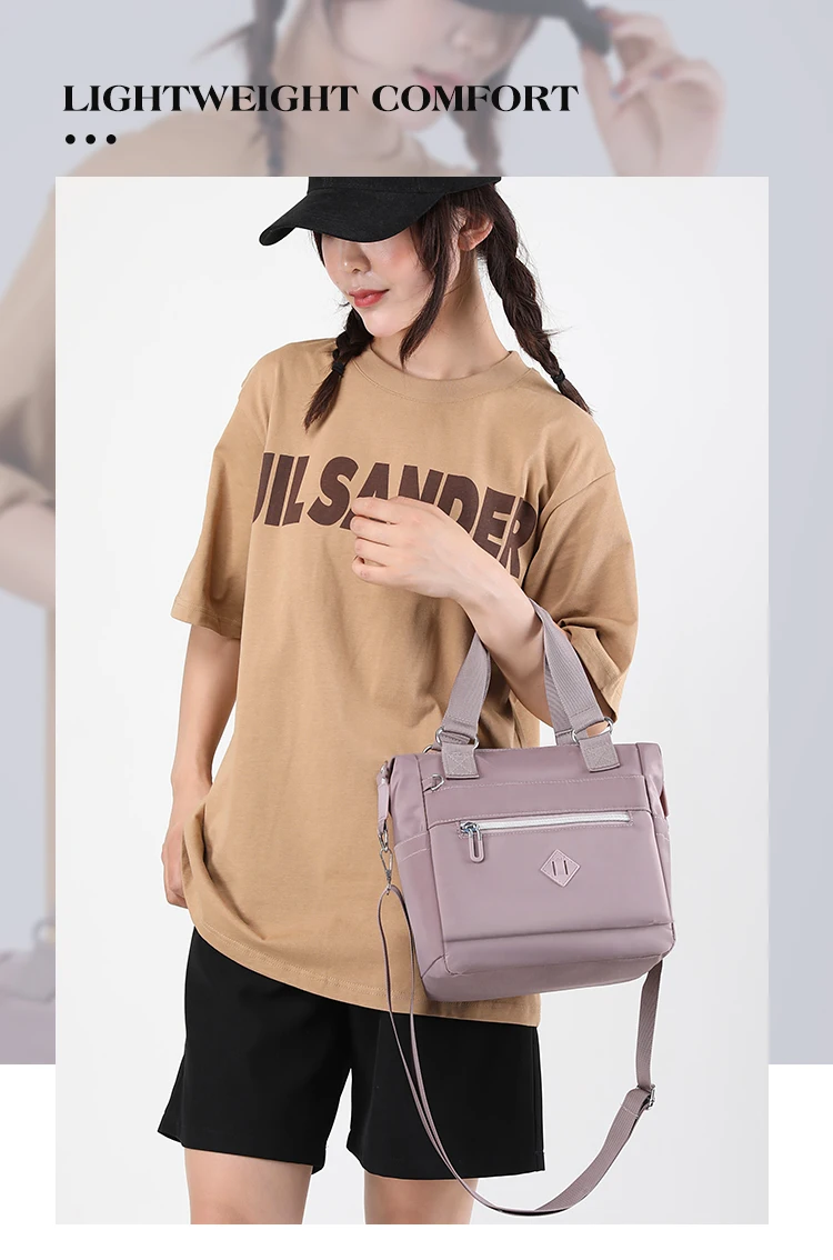 2022 new fashion women's waterproof large capacity diagonal bag nylon shoulder bag zipper nylon handle bag tote