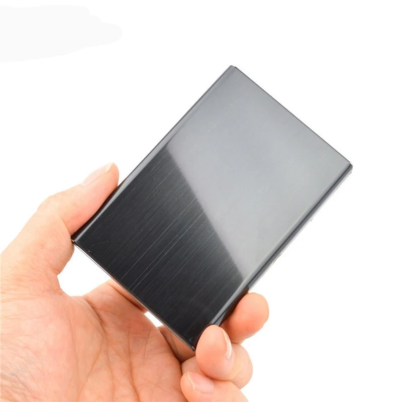 Slim RFID Blocking Stainless Steel Brush Credit Card Holder Wallet for Mens