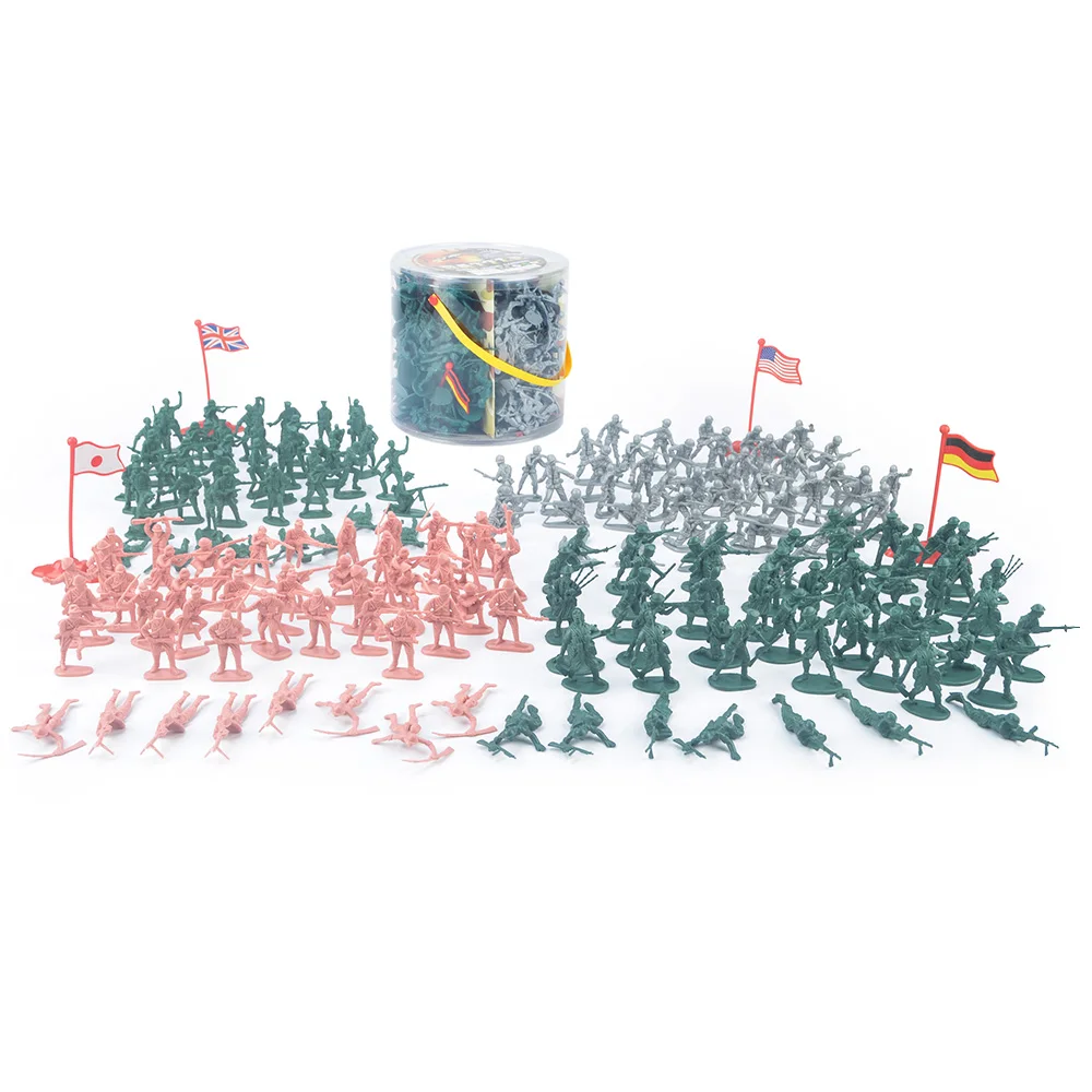 Big Bucket WWII Army Men Soldiers Action Figures Set Over 200 Piece 2" Tall 