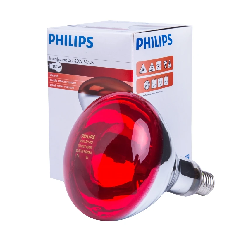 Bombilla reflectora r125 infrarrojos 250w e27 color: rojo (terapeutica)  philips 8711500575210 35200 PHILIPS