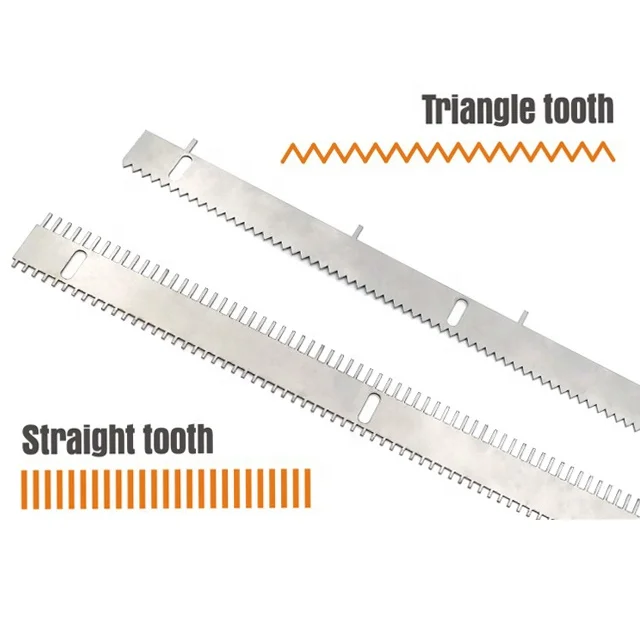 Straight floor Notched Serrated Squeegee in Steel Frame