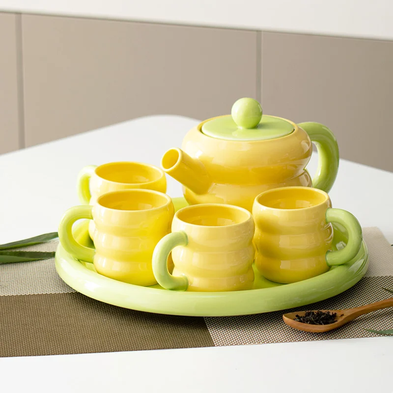 Modern Luxury Ceramic Tea Kettle Set with Infuser New Porcelain Coffee & Tea Kettle Set supplier