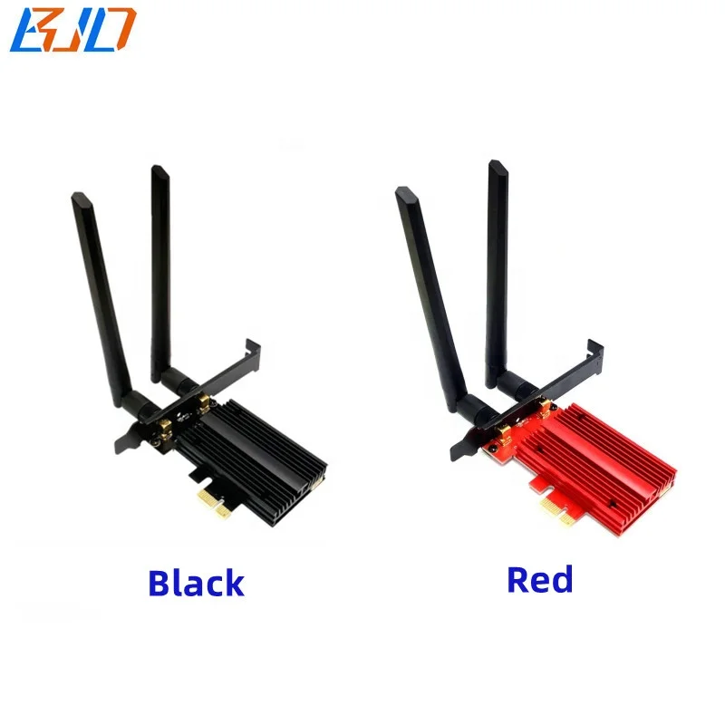 Адаптер Wi-Fi BT PCIe M.2 NGFF на PCI-E 1X беспроводной адаптер с 2 антеннами 6 дБи для Intel AX210 AX200 без