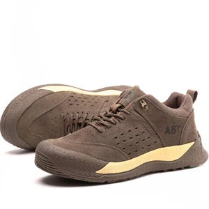 JIANKUN Unisex Safety Shoes High Quality Suede Leather with Rubber Outsole Slip/Wear-Resistant Steel Toe Anti-Smashing/Puncture