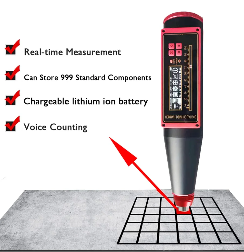 Tmeasurement Digital Rebound Hammer Esclerometria Rock Schmidt Rebound